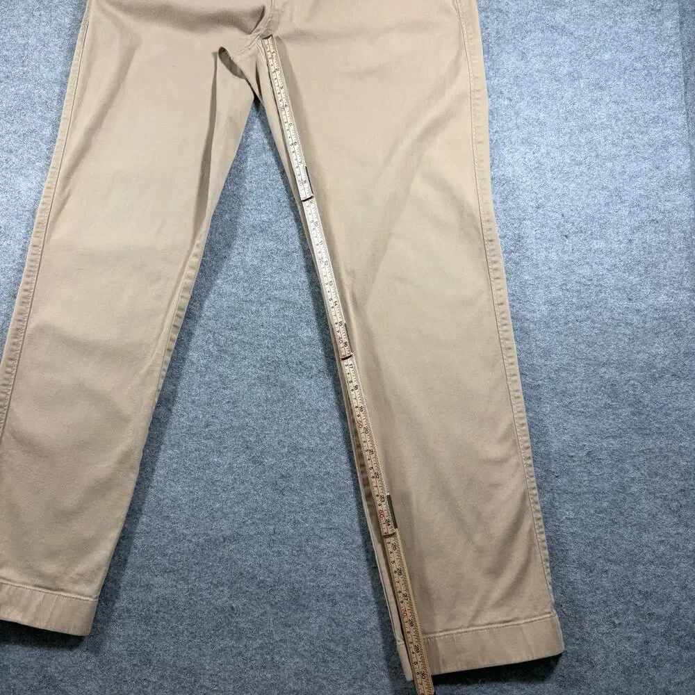 J.Crew Flex Chino Pants Mens 32x32 Khaki Straight Fit Stretch Cotton Preppy